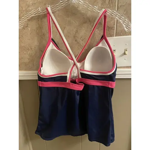 Nike Swim Tanking Top Navy With Fushia Size 12