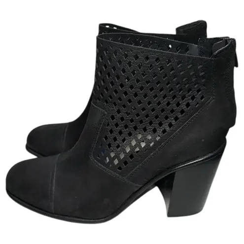 Calvin Klein Jeans Women’s Size 10 Black Suede Cutout Perforated Booties