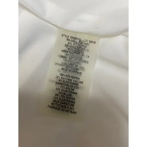 Elie Tahari Women's White Sleeveless Open Front Long Blazer Vest Jacket Size XS