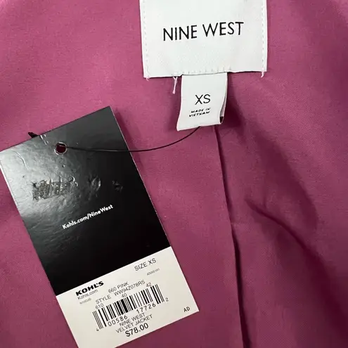 Nine West NWT -  Velour Bomber Jacket - Size XS