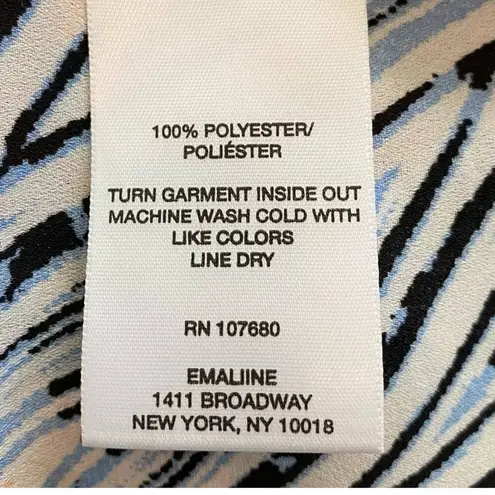 EMALINE Colorful Geometric Print Blouse Size Small Bright Multicolor Orange