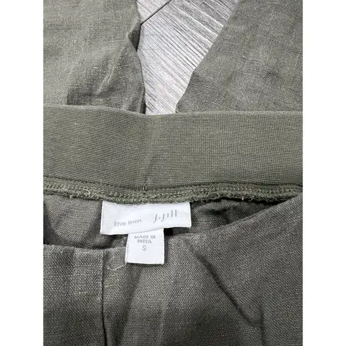 J.Jill  Love Linen Pants Women's Olive Green Crop Style Pull On Size Small