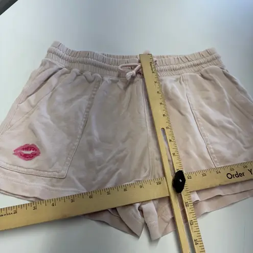 J.Crew Womens Small Shorts Pink Lounge Drawstring Lip Print Cotton Blend