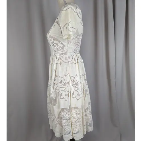 Plenty By Tracy Reese Short Sleeve Lace Fit and Flare Dress Size 0