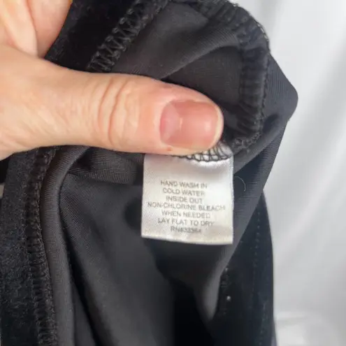 Energie Black Velvet Square Neck Long Sleeve Fitted Dressy Top Size Large