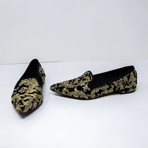 NEW Michele Lopriore Elyse Pointy Loafer Multicolor Brocade Jacquard Flat Shoes