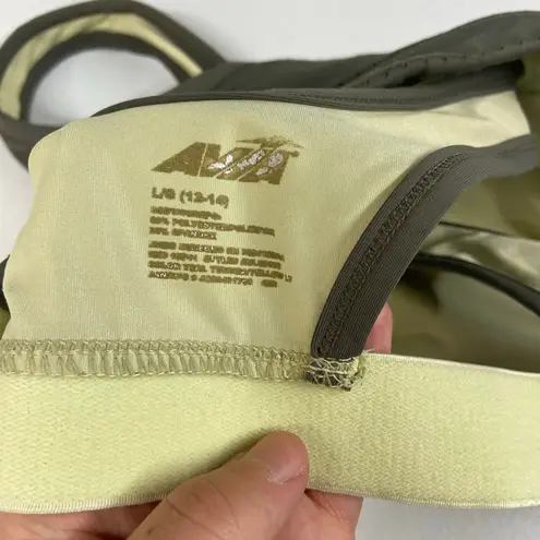Avia Women's gray green lightly padded full coverage high intensity cross sports bra