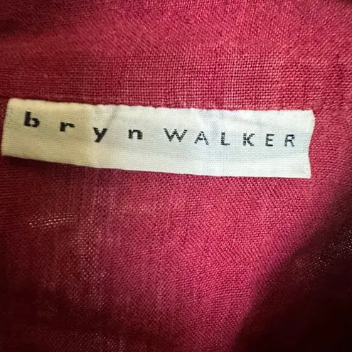 Bryn Walker lagenlook linen flowy artsy XL button down top