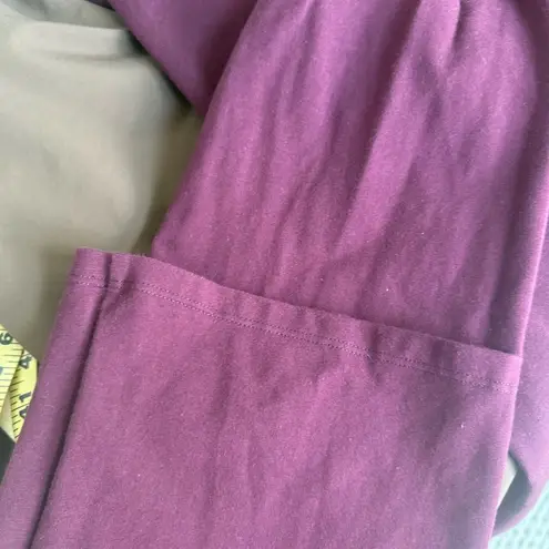 Yummie Shapewear Susie Flare Leggings 360° Sculpt Cotton Burgundy $50 L Red Size L