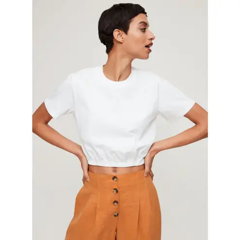 Aritzia Wilfred Piaf Elastic Gathered Crop Top