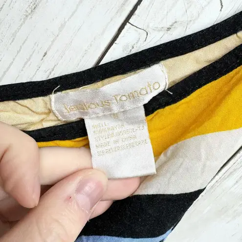 Jealous Tomato Vintage Y2K Women’s SZ S Shark Hem Sun Dress Striped Boho Tribal