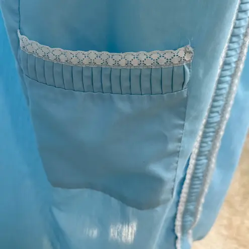 Vintage Lindsay Jordan Duster Robe Size 42 Blue House Coat Snap Nightgown Lace Size L