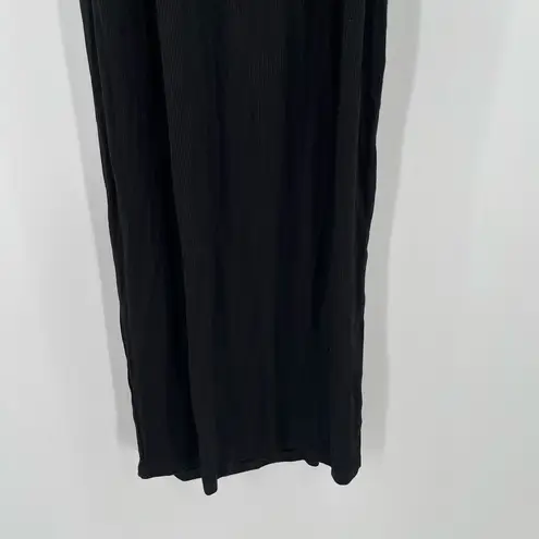 LNA CLOTHING Dress SZ Large Rilynn Rib Racer Black Midi NWT Stretch Cutout Back