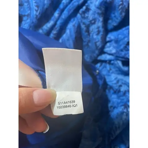 Jones Wear Dress Multiplayer Ruffled Blue Sleeveless Maxi Dress sz 10 hippie