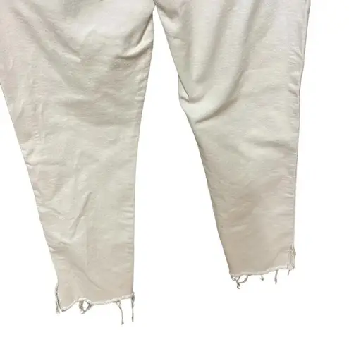 3x1 W4 Shelter Slim Jeans Raw Edge Split Hem Button Fly White Denim Size 29 - Image 9
