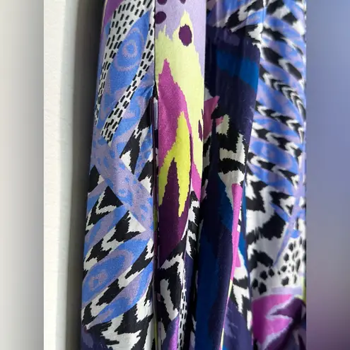 Marie Oliver Barby Purple Inka Tiered Silk Blend Maxi Shirt Dress Size 2