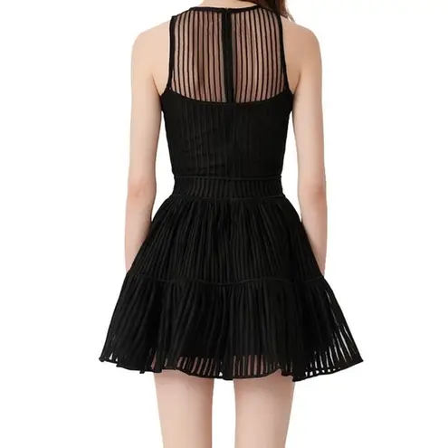 Maje NWT Tulle Rollanga A Line Mini Dress In Black Size 36 Small Mesh Goth Mini