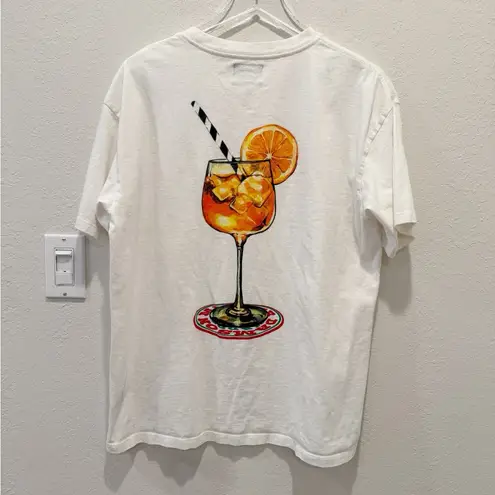 DAMSON MADDER Spritz Boyfriend Graphic Tee size 10 Aperol Spritz White US 6