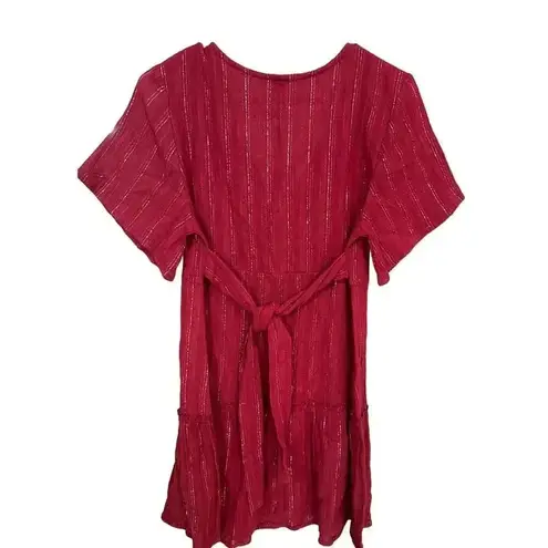 Raga NEW- NWT Red Mini Wrap Dress with Silver Pinstripes Size Small