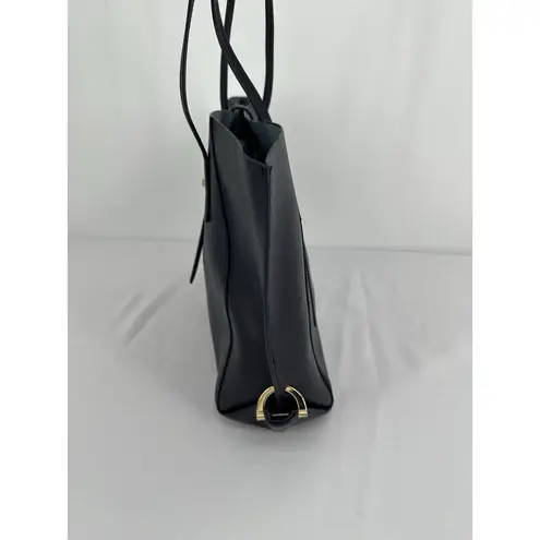 Zac Posen ZAC Dark Blue Folded Gusset Leather Tote Bag Purse