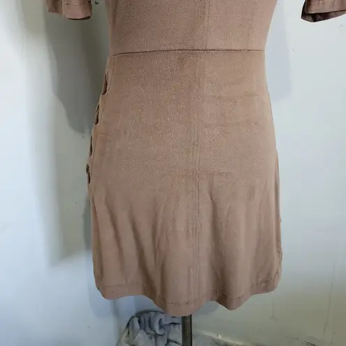 Heart soul Faux Suede Tan Lace up Sides Dress