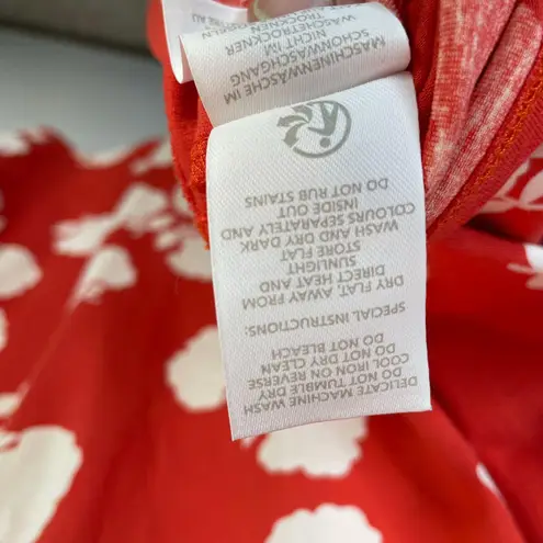 Boden USA Boden Miriam Jersey Knit Bell Sleeve Mini Dress Orange Red Floral Womens 16