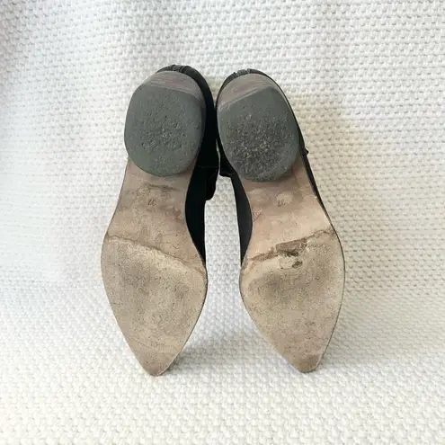 LD Tuttle The Marble Twist Knot Black Leather Pointed Ankle Boot Booties 37 Size undefined