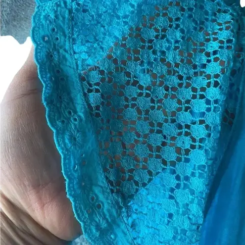 Sunday Saint Tropez teal linen sun dress made in france Blue Size M