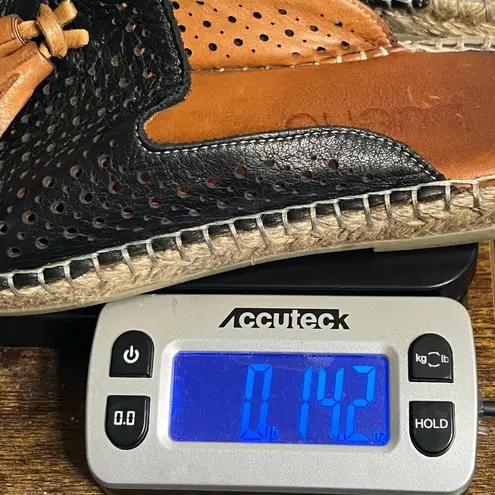 Bueno Navar Espadrille Sandals US 7 EU 37 Black Leather Tasseled Comfort Shoes