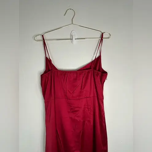 Unbranded Red Satin Cowl Neck Slip Dress