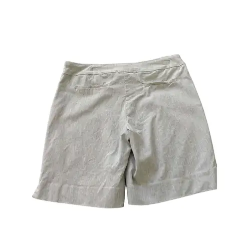 Hilary Radley Light Grey Linen KneeLength Unisex Casual Shorts Size Large