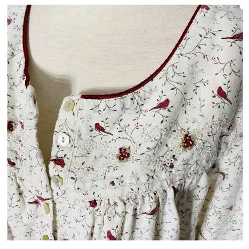 Aria Flannel Bird Christmas Nightgown