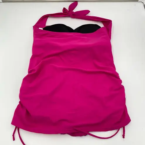 Swimsuit For All  Fuschia Pink Halter Ruched Sides One Piece Bathing Suit Size 12