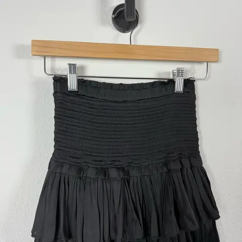 Reset by Jane Women’s Silky Amore Smocked Ruffle Mini Skirt Black S