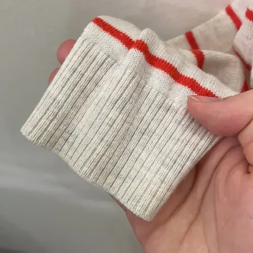 Gap Factory striped V neck sweater size S Red