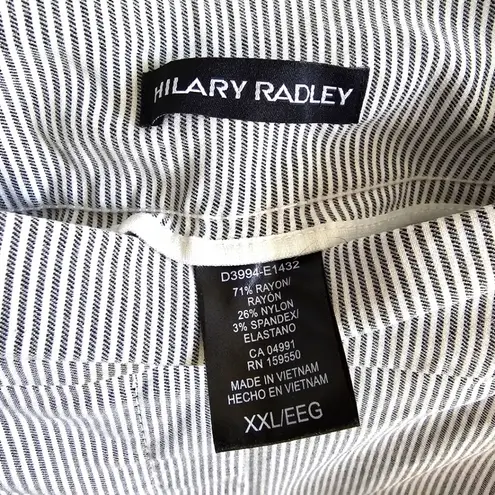 Hilary Radley Blue White Striped Pullon Shorts NWT XXL