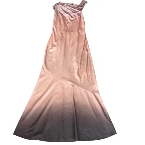 Significant Other Women’s Lana Tie Back Pink Ombre Cowl Neck Satin Maxi Dress 10