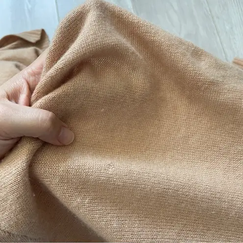 Cashmere Scarf Cardigan wrap open knit womens Tan (small medium) minimalist