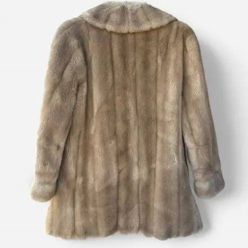 Vintage Boho Chic Effortless French Girl Oversized Fur Coat Brown Size M