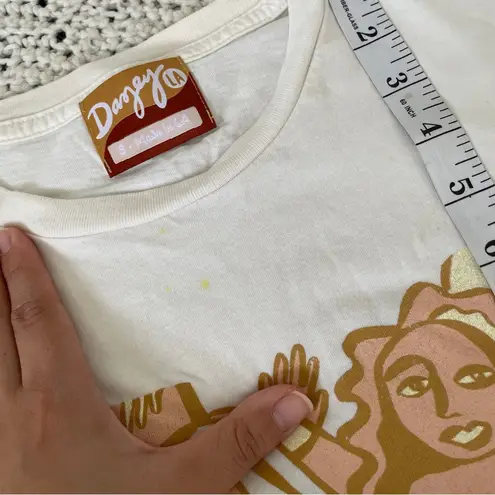 Dazey LA Colorful Face Short Sleeve T-Shirt White (Small)