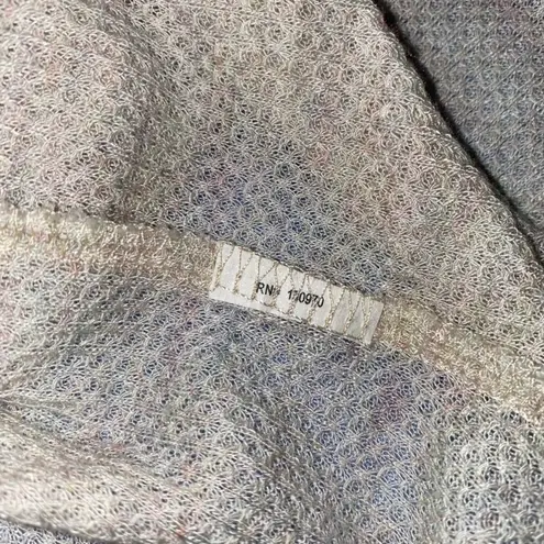 Hummingbird Mixed Media Waffle Knit and Chiffon Top Size Large