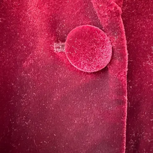 INC International Concepts Ruby Red Velvet Single Button Blazer L Size L
