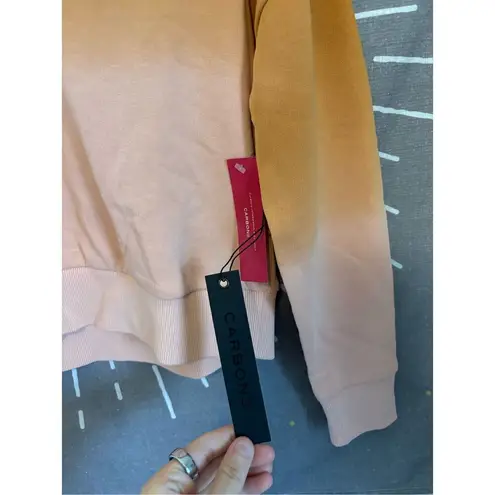 NWT Carbon38 Ombré French Terry Half Zip Cactus Brown Size XS
