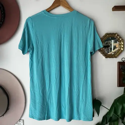 Johnny Was Viscose Bamboo T-Shirt teal Women’s SIZE MEDIUM elevated basic casual - Image 2