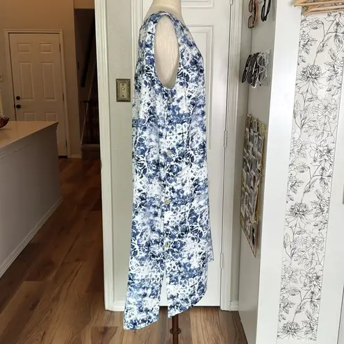 Habitat linen side button dress twilight sleeveless dress