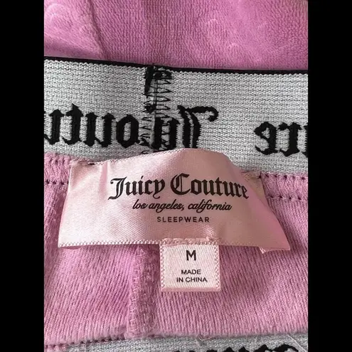 Juicy Couture   Shorts Women's Medium Pink Velour Comfy Stretch Elastic Waist