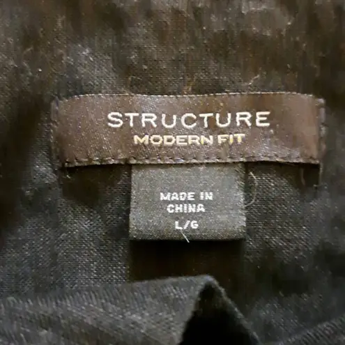 Structure Womens Fast Tac Long Sleeve Modern Fit Button up Shirt Black Size L/G