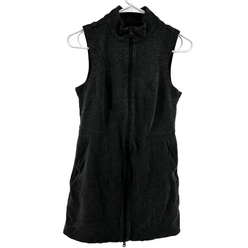 Title Nine Passport Dress Zip Up Vest Tunic Slim Fit Stand Collar Gray Small