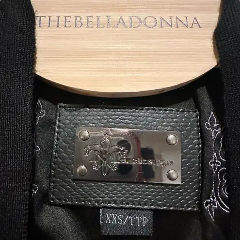 Mackage BLACK LEATHER OPEN FRONT MOTO BIKER JACKET XXS