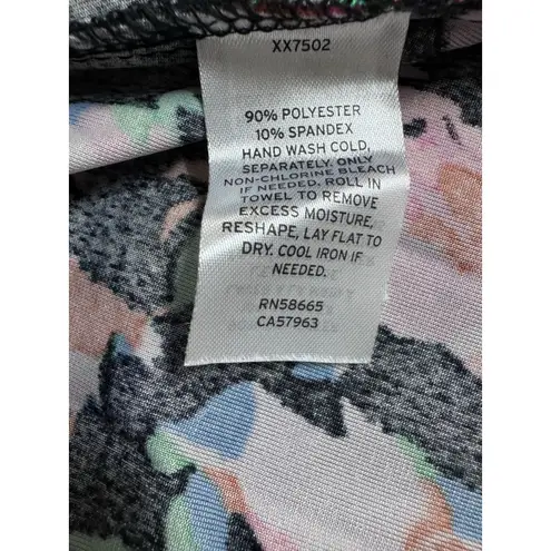 Open Edit Aqua Velvet Cutout Mini Dress Long Sleeve Black Multicolor Print Size Medium